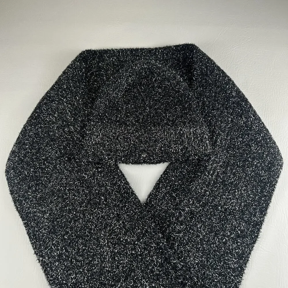 Kate Spade New York Black Metallic Knit Scarf and hat Women’s Soft Winter